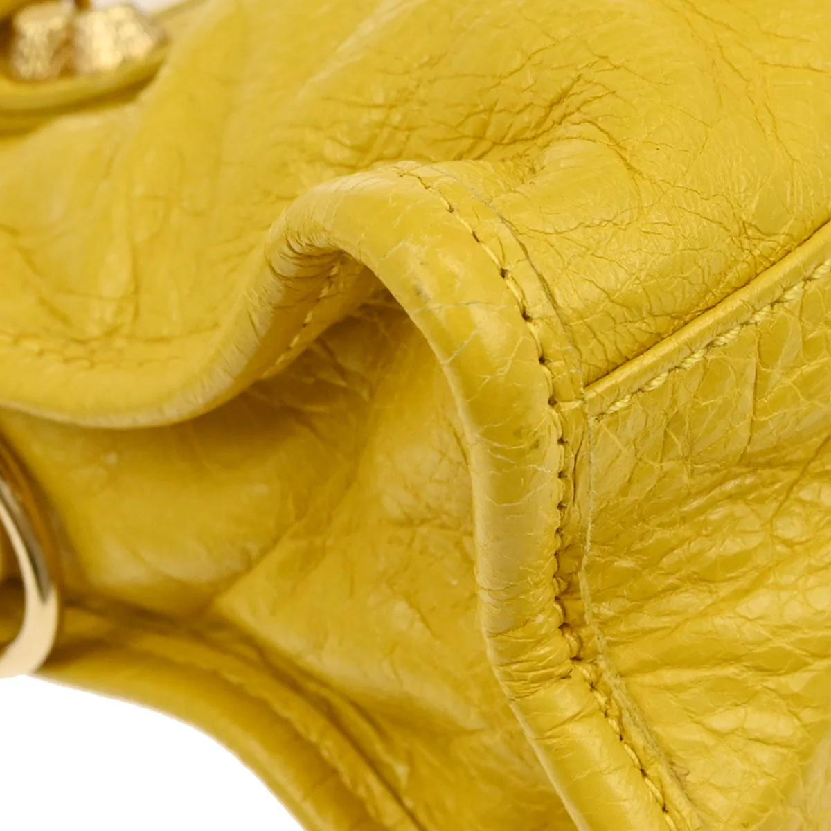 Balenciaga Yellow Lambskin The City Mini 2way Shoulder Handbag - Image 3