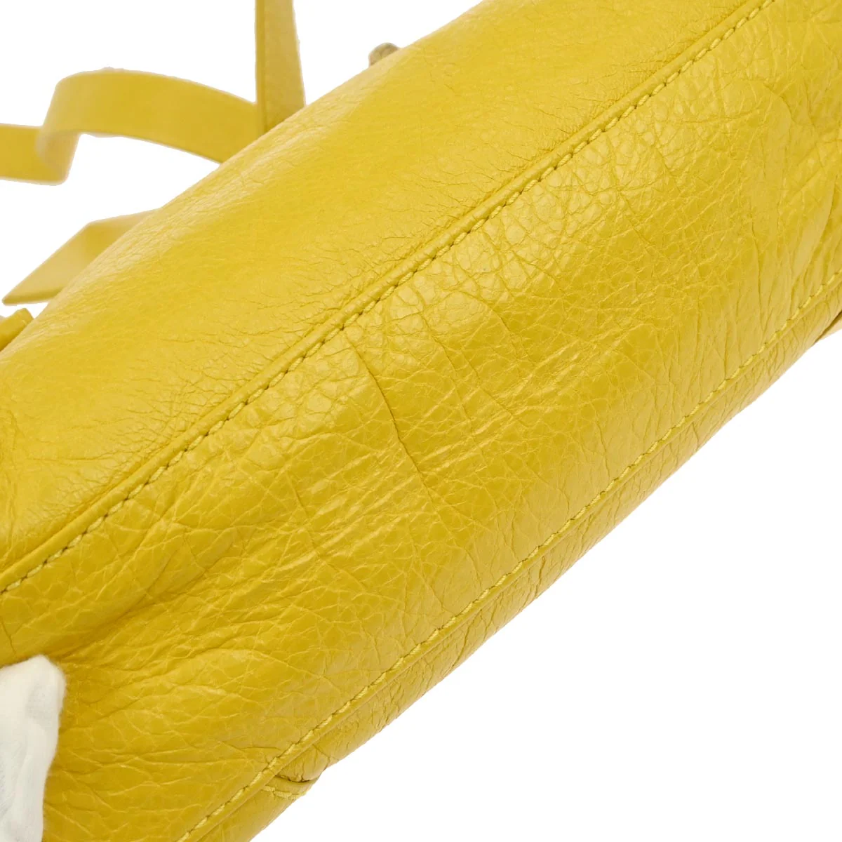 Balenciaga Yellow Lambskin The City Mini 2way Shoulder Handbag - Image 4