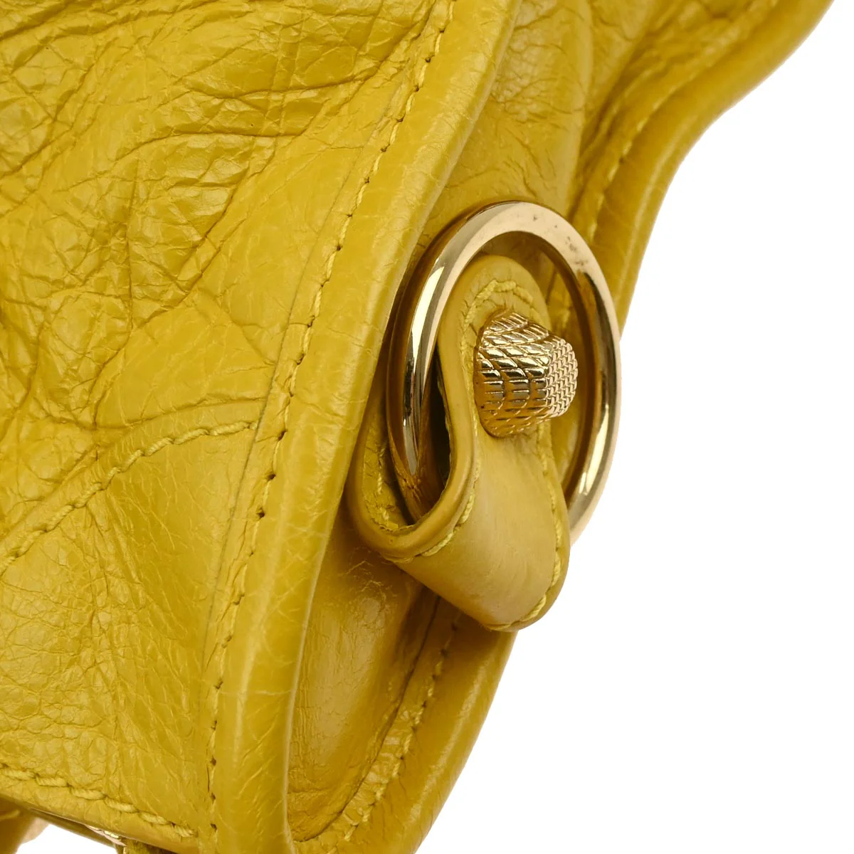 Balenciaga Yellow Lambskin The City Mini 2way Shoulder Handbag - Image 5