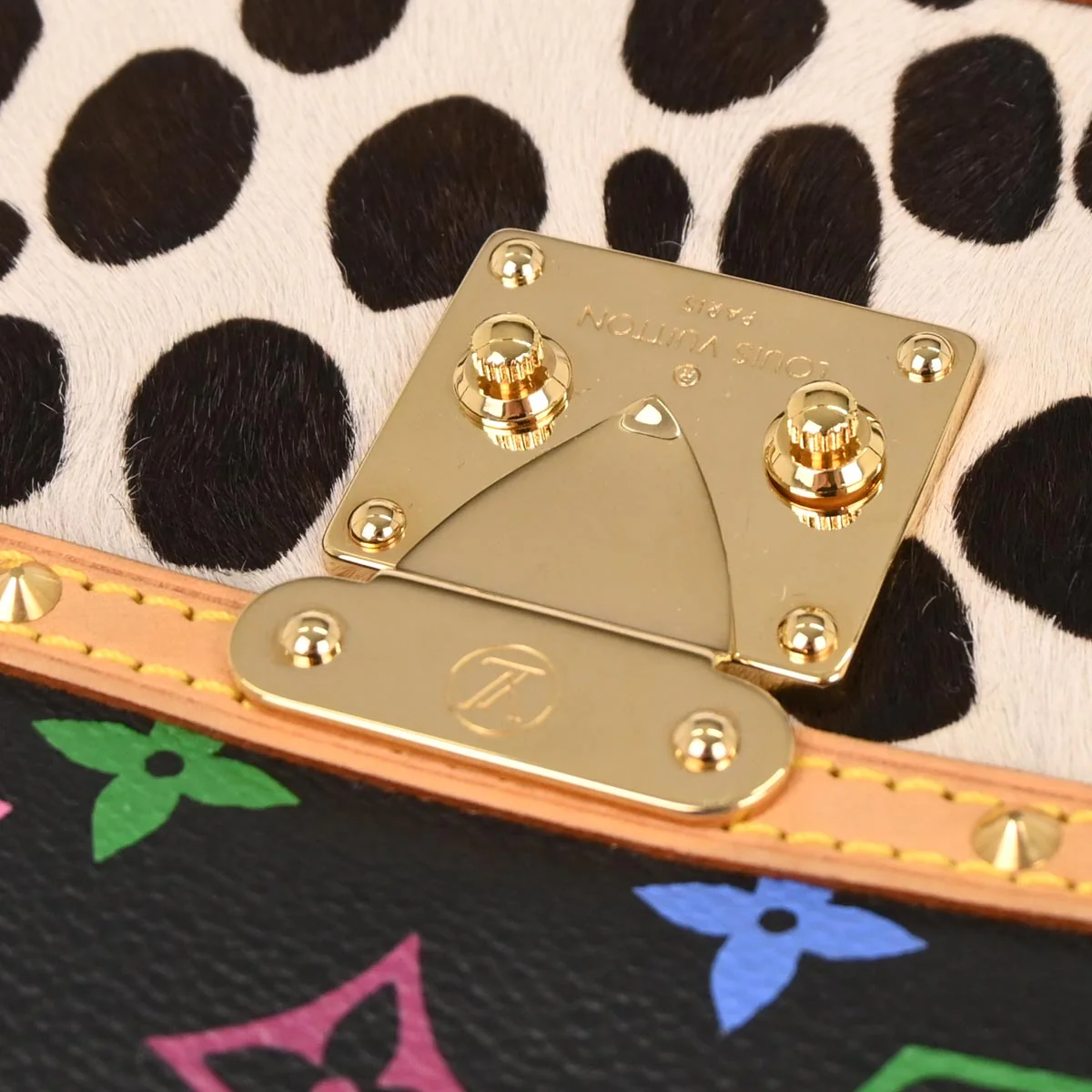 Louis Vuitton * 2003 Black Monogram Multicolor Pochette Dalmatian Handbag M92826 - Image 4