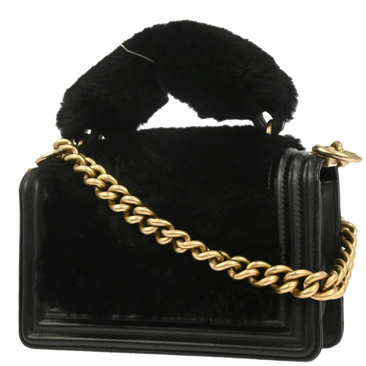 Boy Chanel Black Fur Lambskin Small 2way Shoulder Handbag - Image 2