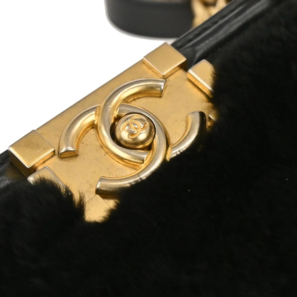 Boy Chanel Black Fur Lambskin Small 2way Shoulder Handbag - Image 4