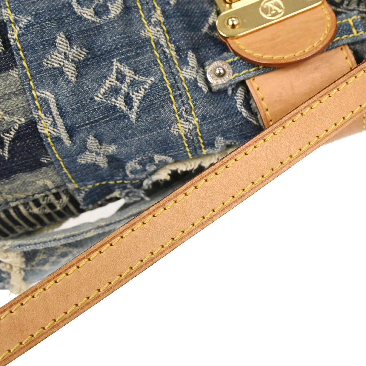 Louis Vuitton 2007 Monogram Denim Patchwork Postie 2way Shoulder Handbag M95374 - Image 3