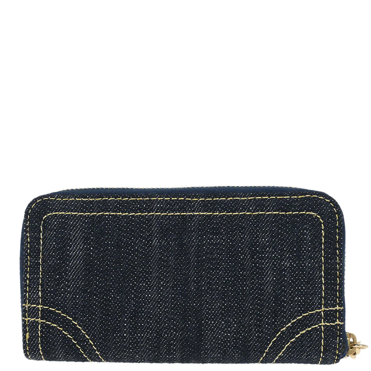 Chanel 2005-2006 Navy Sparkling Denim Coin Purse Wallet - Image 2