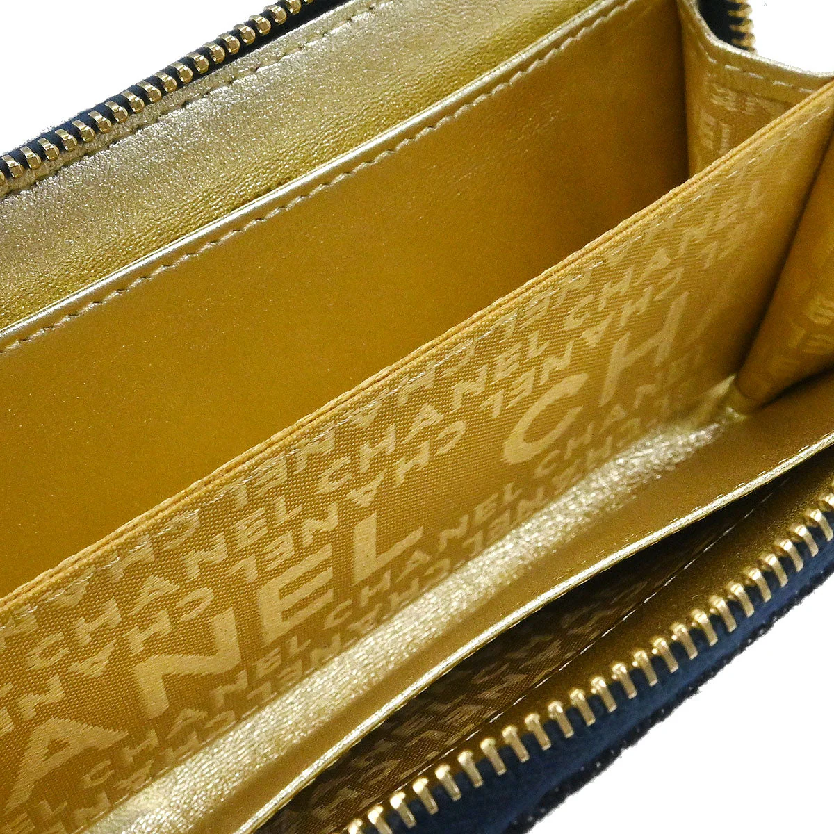 Chanel 2005-2006 Navy Sparkling Denim Coin Purse Wallet - Image 5