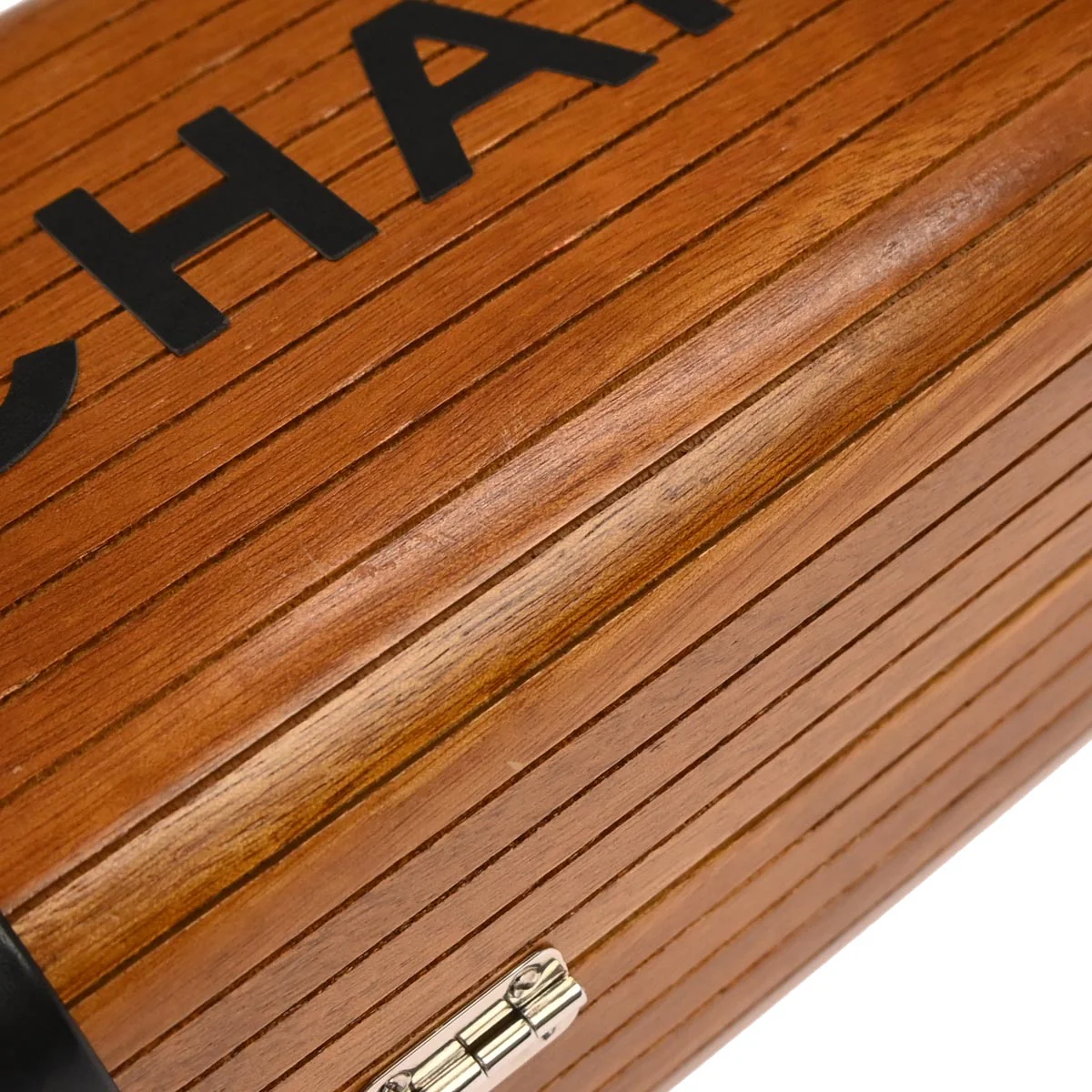 Chanel 1994-1996 Brown Black Wood Vanity Handbag Box - Image 5