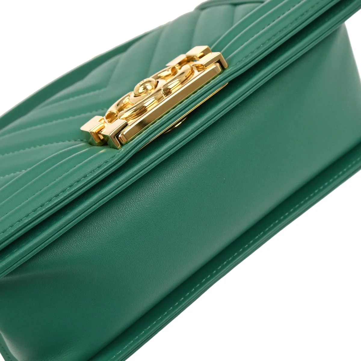 Boy Chanel Green Lambskin Small Chain Shoulder Bag - Image 6