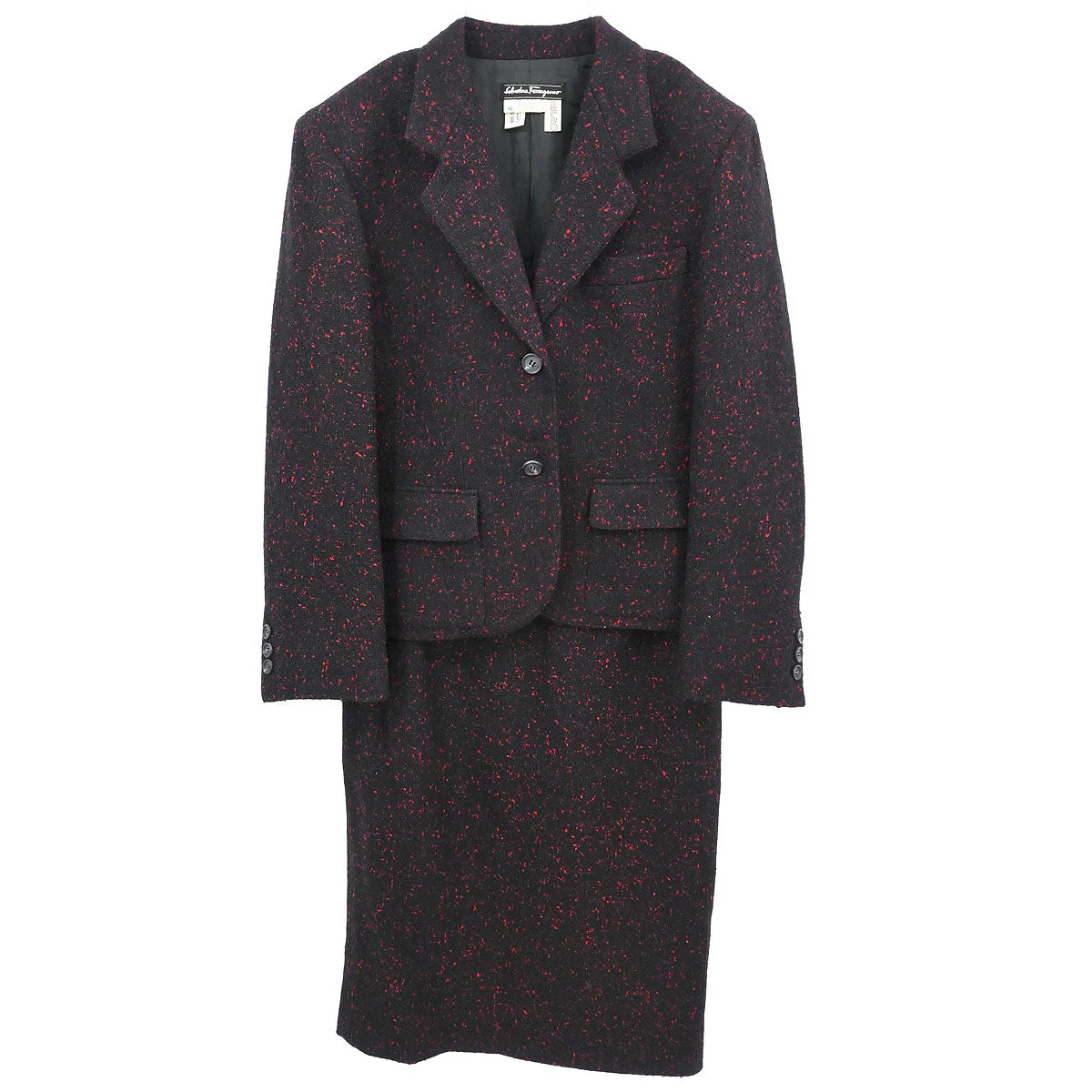 Salvatore Ferragamo Setup Suit Jacket Skirt Black #40