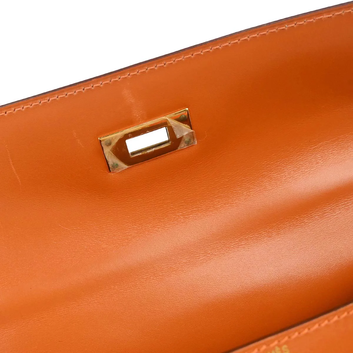 Hermes Orange Box Calf Kelly 28 Sellier 2way Shoulder Handbag - Image 8