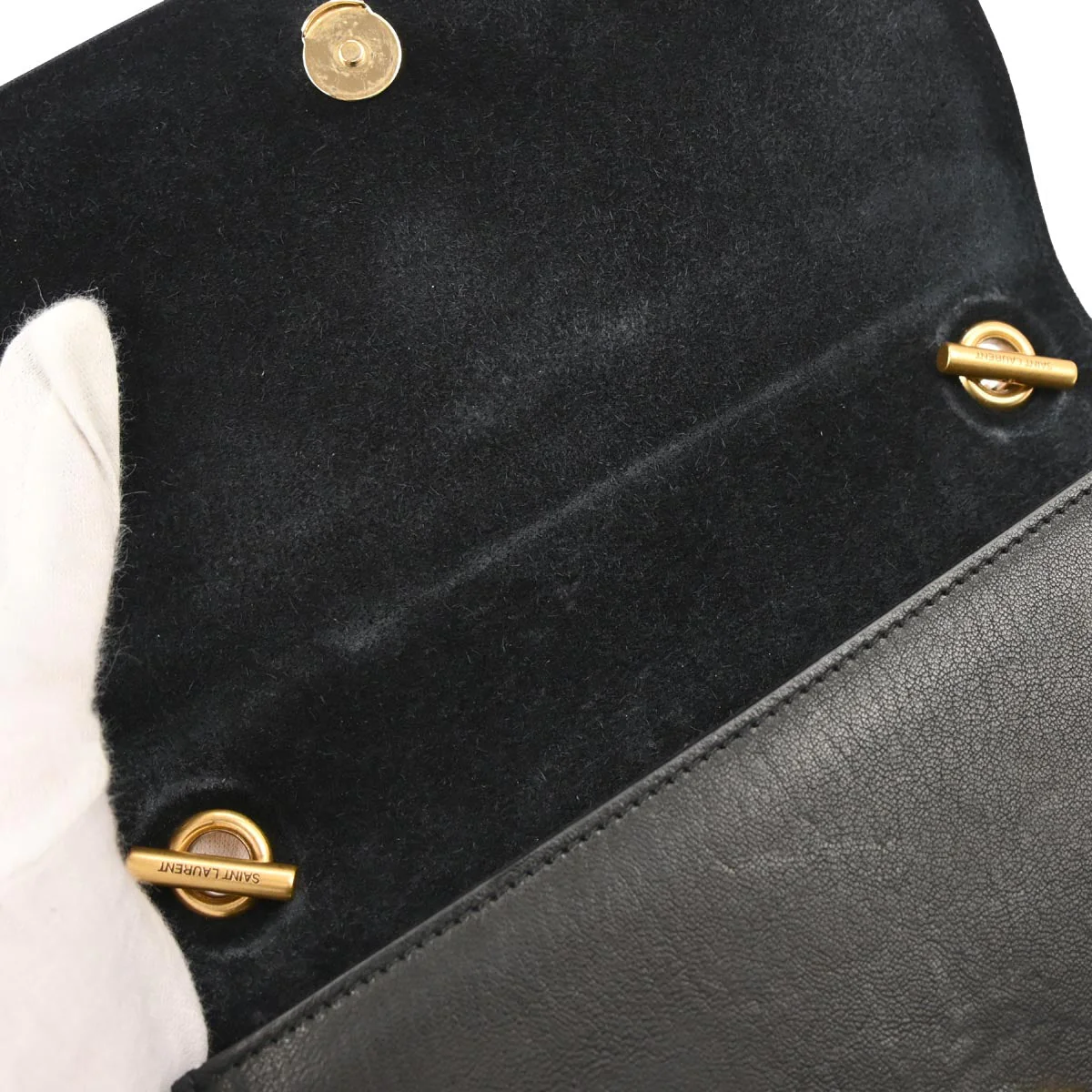 Saint Laurent Black Kate Heart Chain Shoulder Bag - Image 8