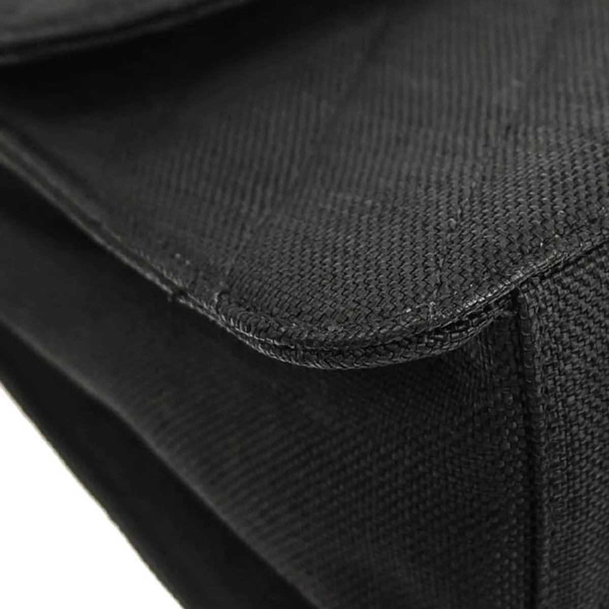Chanel 1991-1994 Black Linen Top Handle 2way Shoulder Handbag - Image 3