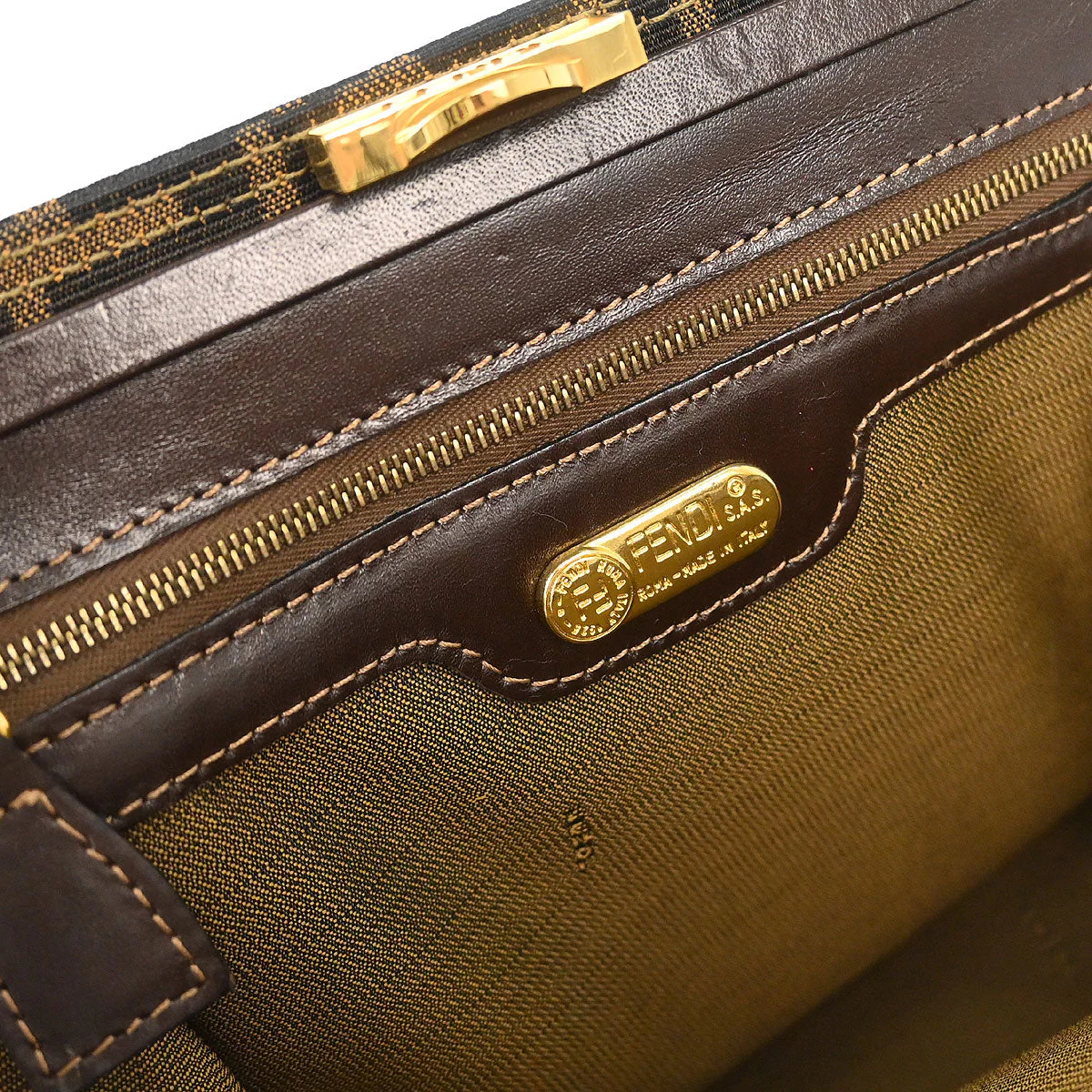 Fendi Brown Zucca Handbag - Image 10