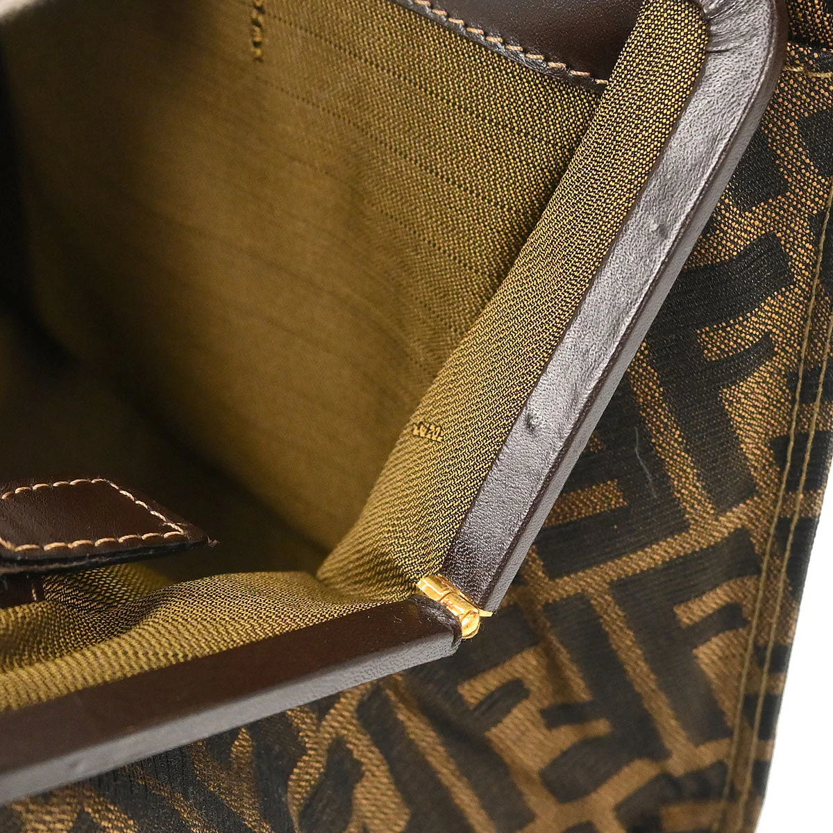 Fendi Brown Zucca Handbag - Image 9