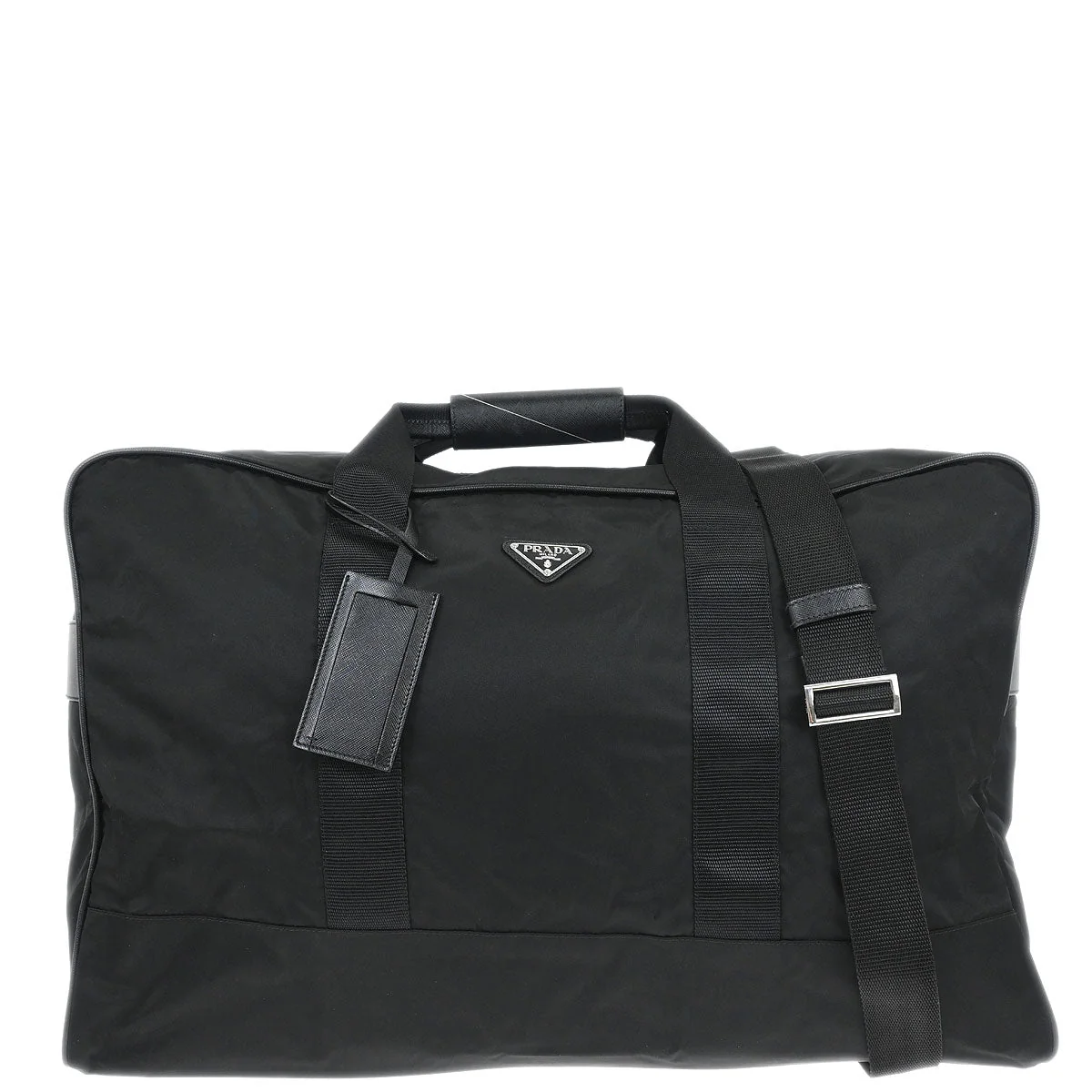 Prada Black Nylon 2way Duffle Shoulder Handbag
