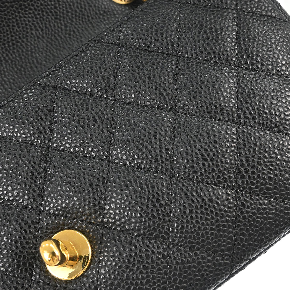 Chanel 2008-2009 Black Caviar Skin East West Shoulder Bag - Image 6