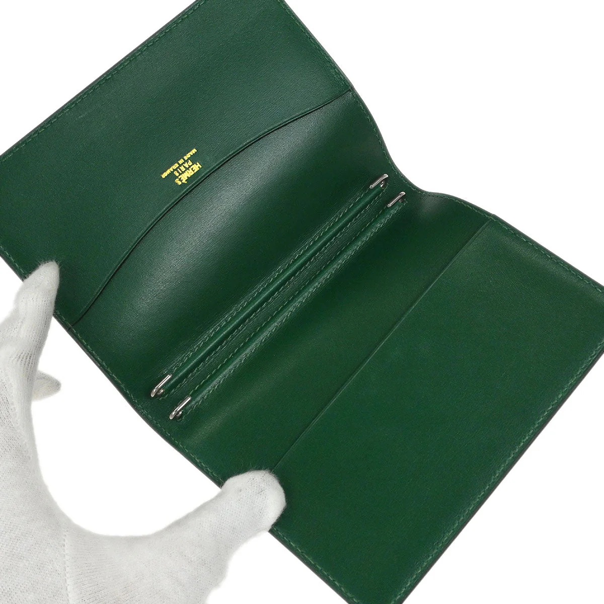Hermes Green Box Calf Agenda GM Address Book Small Good - Image 5