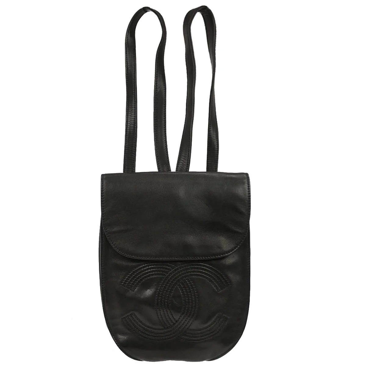 Chanel Black Lambskin Backpack