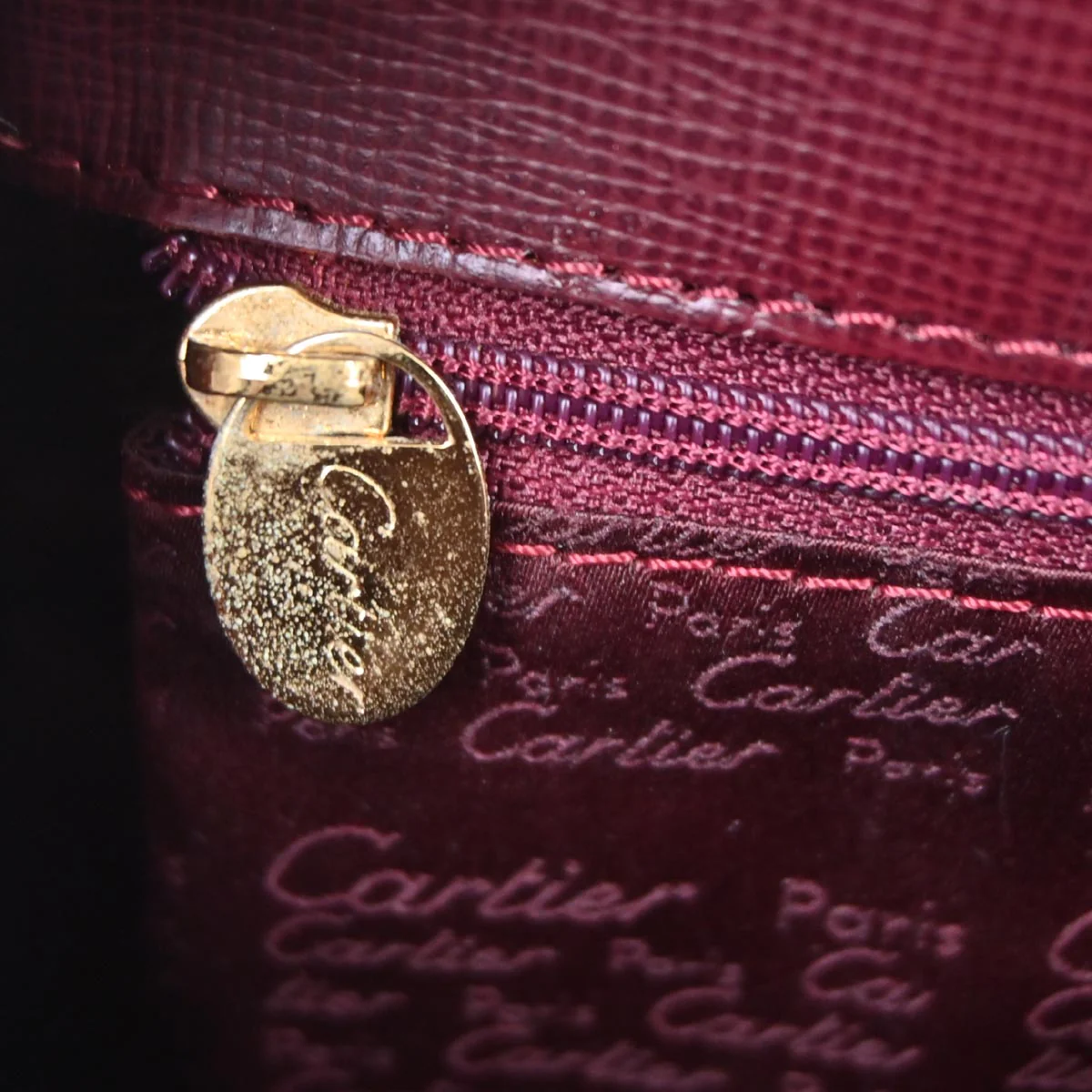 Cartier Bordeaux Leather Backpack - Image 10