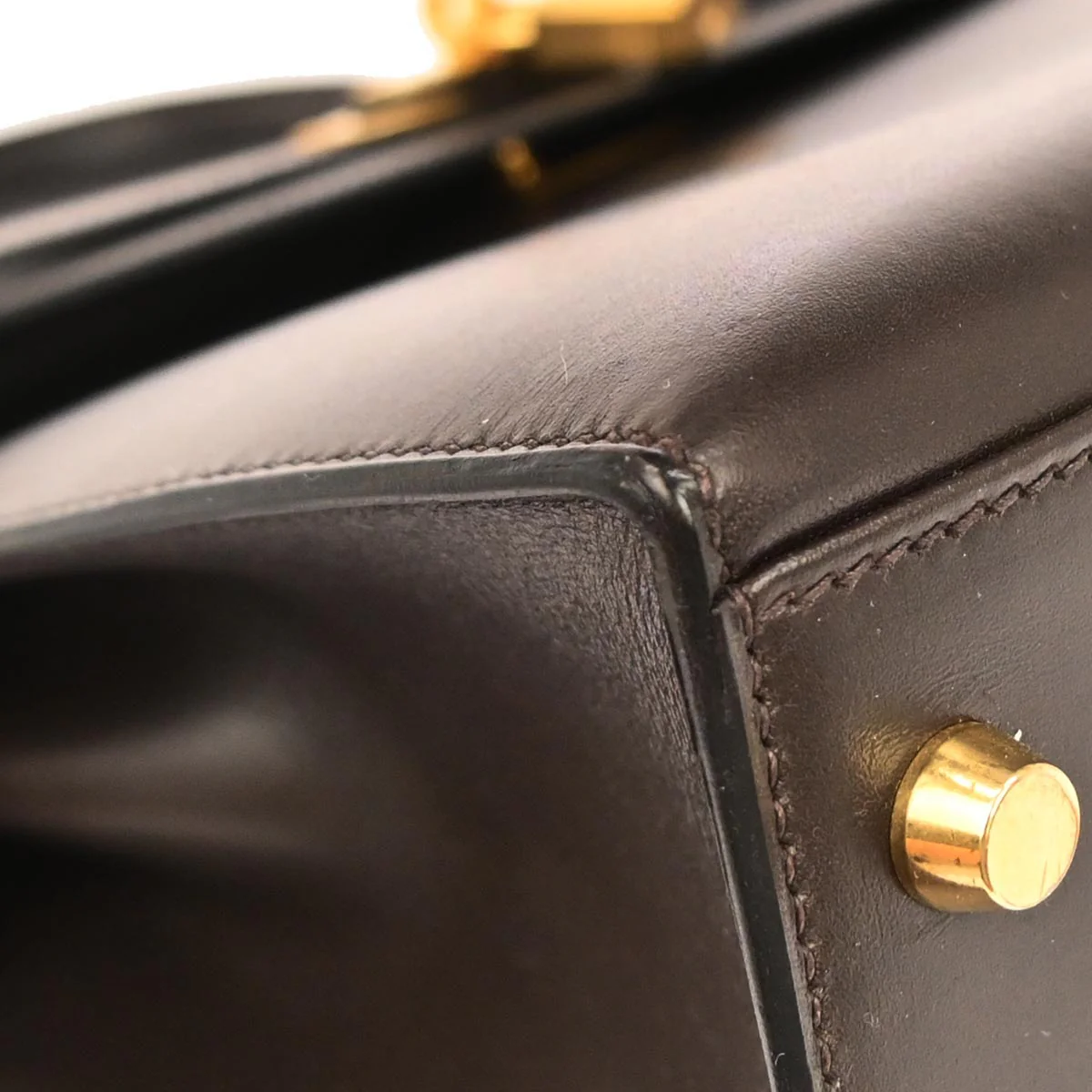 Hermes Ebene Box Calf Kelly 32 Sellier 2way Shoulder Handbag - Image 6