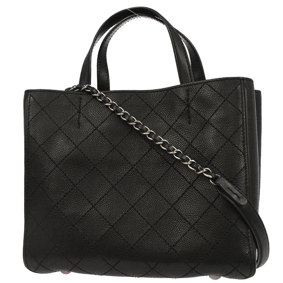 Chanel 2014 Black Caviar Skin Hampton 2way Shoulder Tote Bag - Image 2