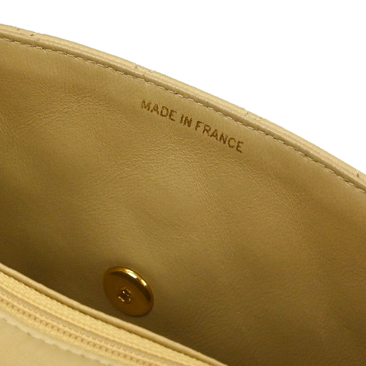 Chanel Beige Lambskin Mini Classic Square Flap Shoulder Bag 17 - Image 7