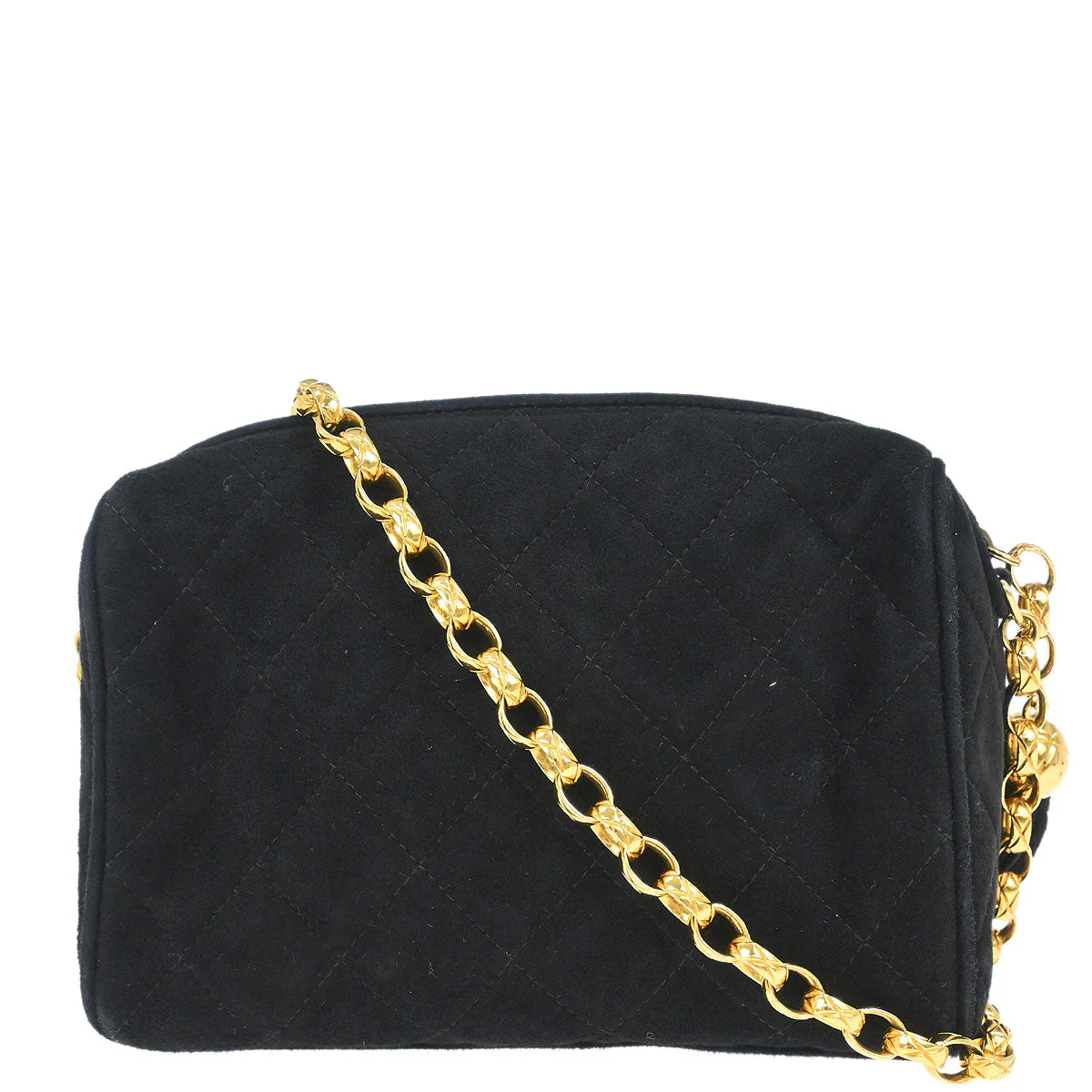 Chanel 1991-1994 Black Suede Camera Bag Mini - Image 2