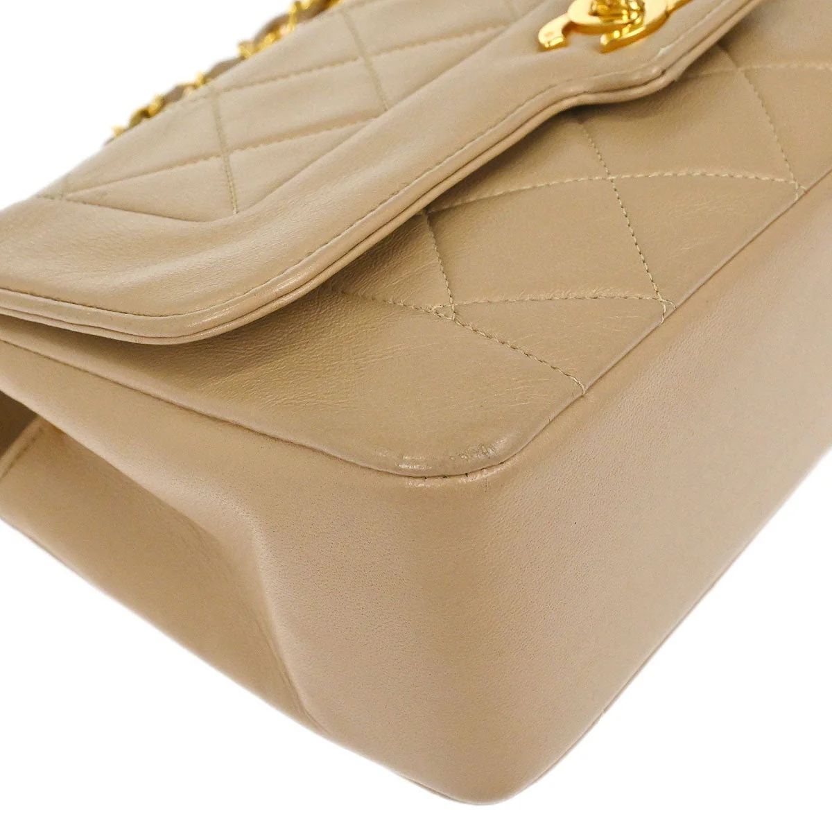 Chanel 1989-1991 Beige Lambskin Shoulder Bag - Image 3