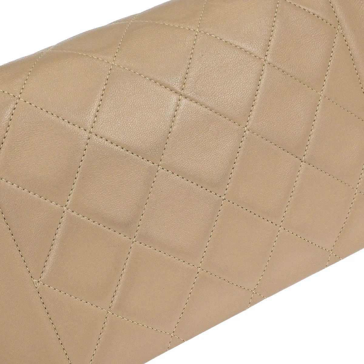 Chanel 1989-1991 Beige Lambskin Shoulder Bag - Image 5