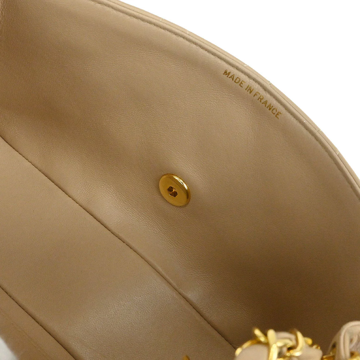Chanel 1989-1991 Beige Lambskin Shoulder Bag - Image 8