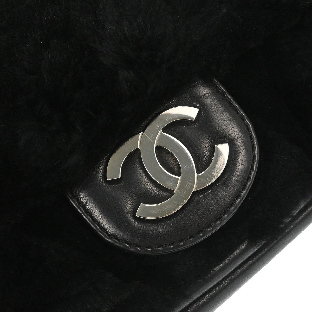 Chanel 2006-2008 Black Lapin Fur Handbag - Image 5