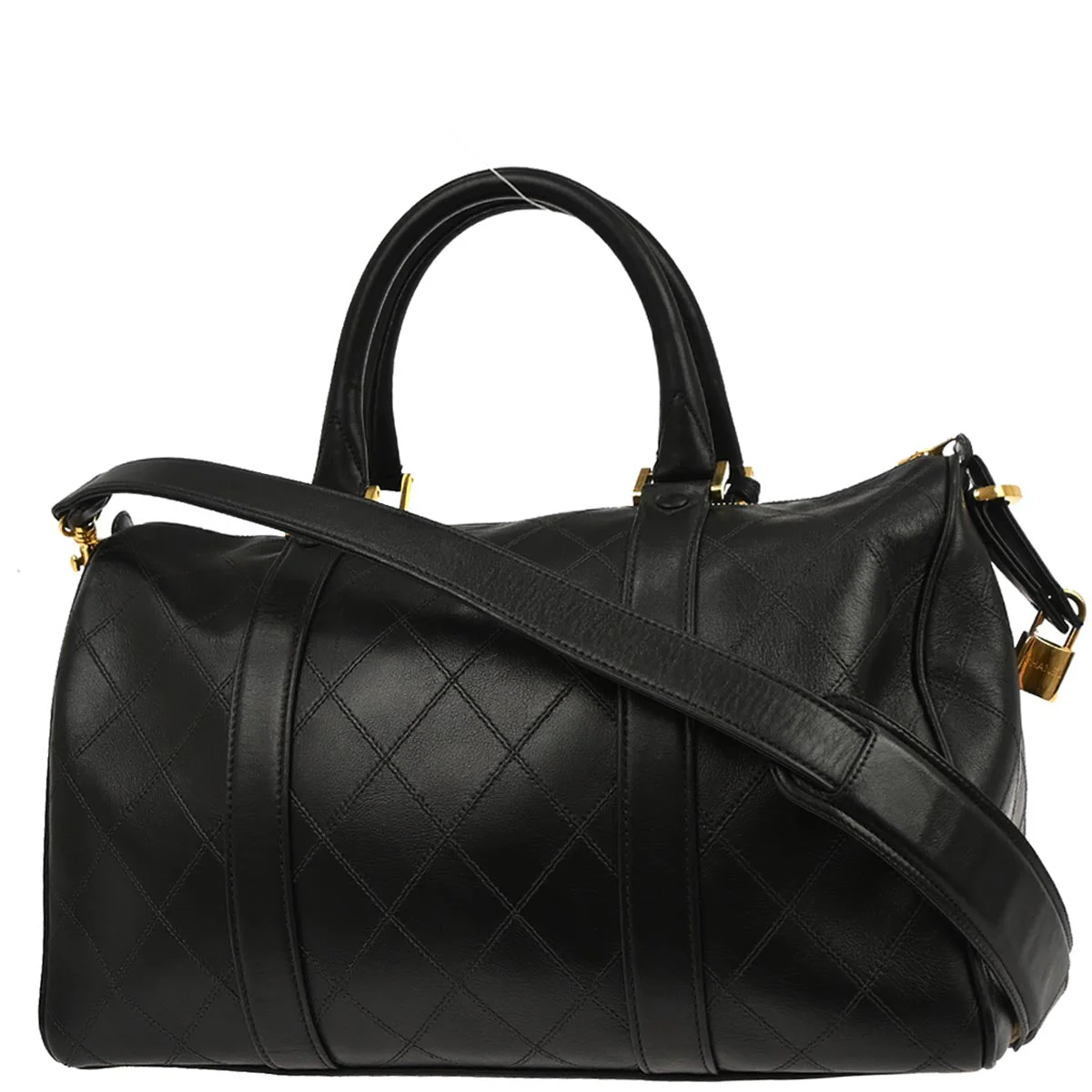 Chanel Black Lambskin Bicolore 2way Duffle Shoulder Handbag - Image 2