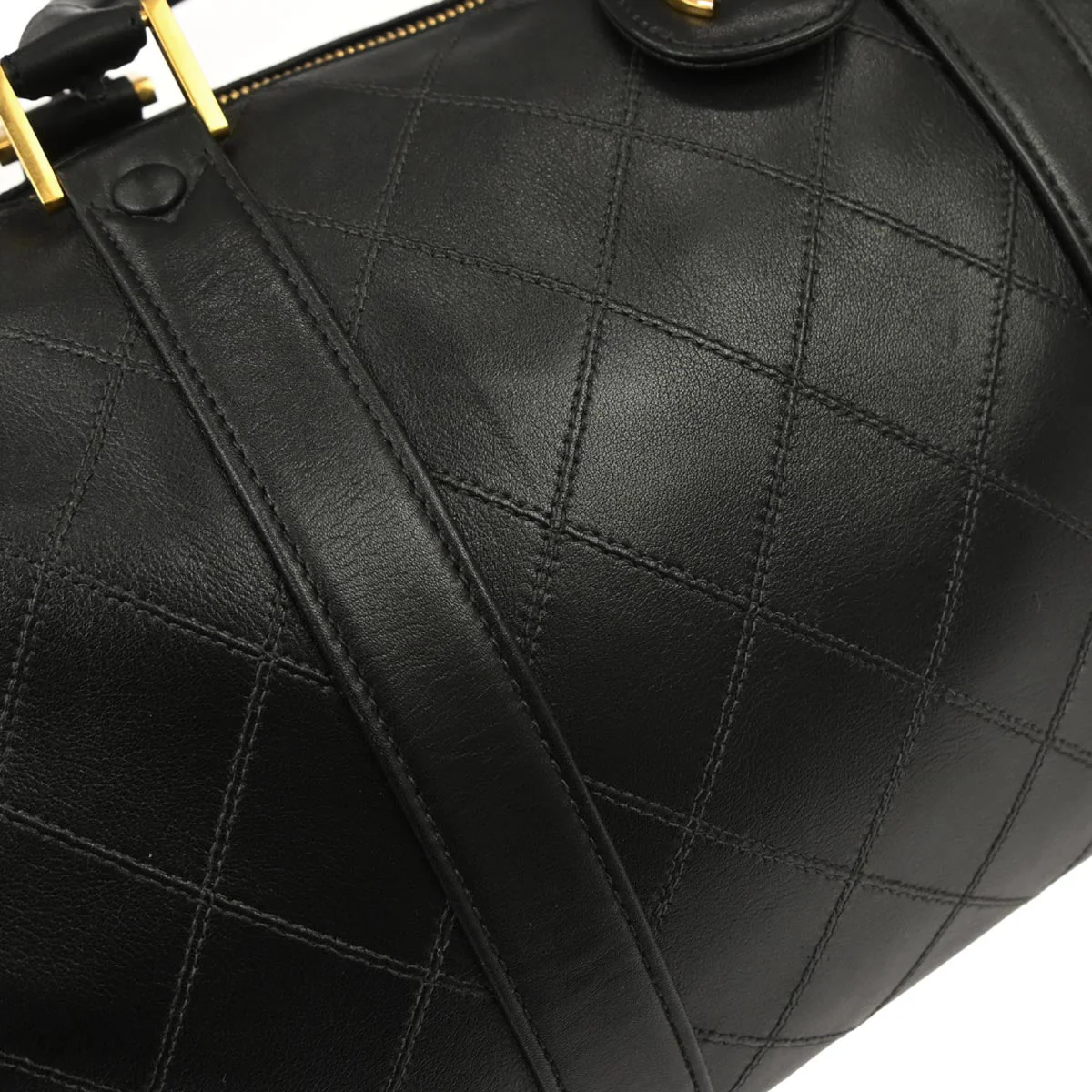 Chanel Black Lambskin Bicolore 2way Duffle Shoulder Handbag - Image 6