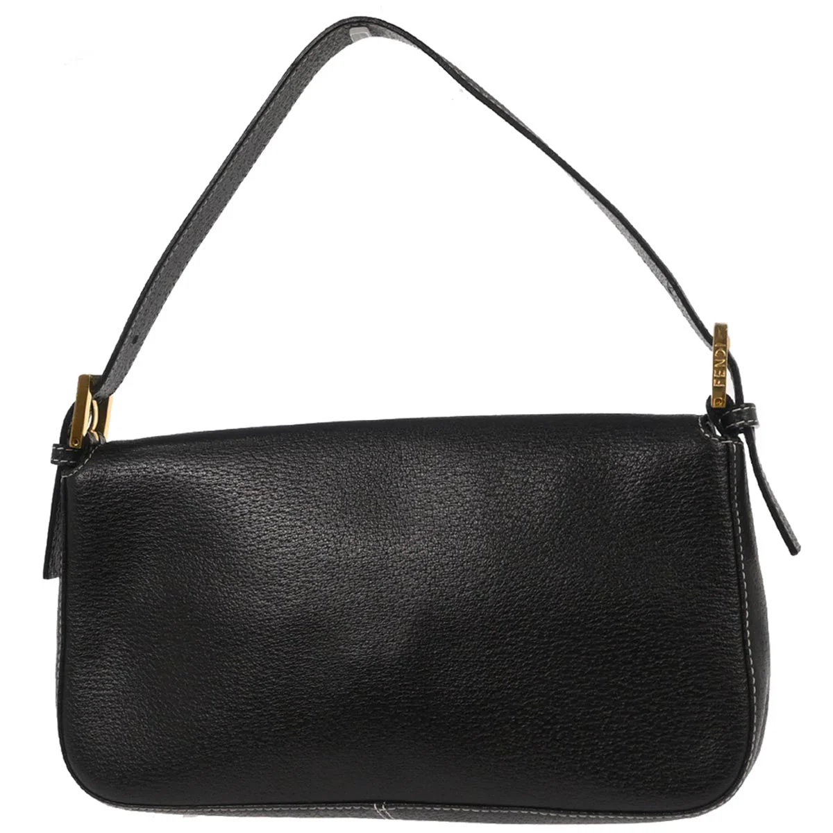 Fendi Black Leather Baguette Handbag - Image 2