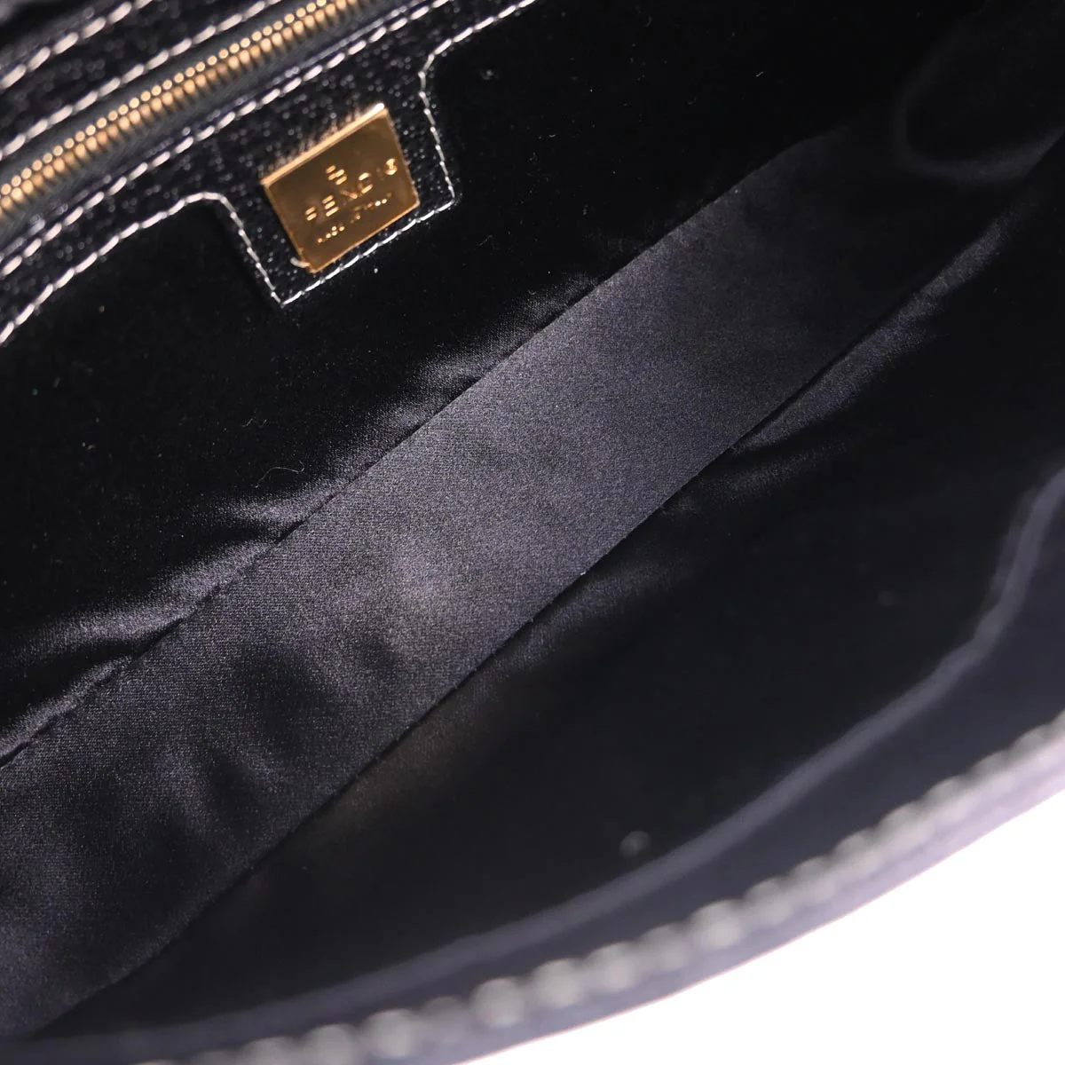 Fendi Black Leather Baguette Handbag - Image 8