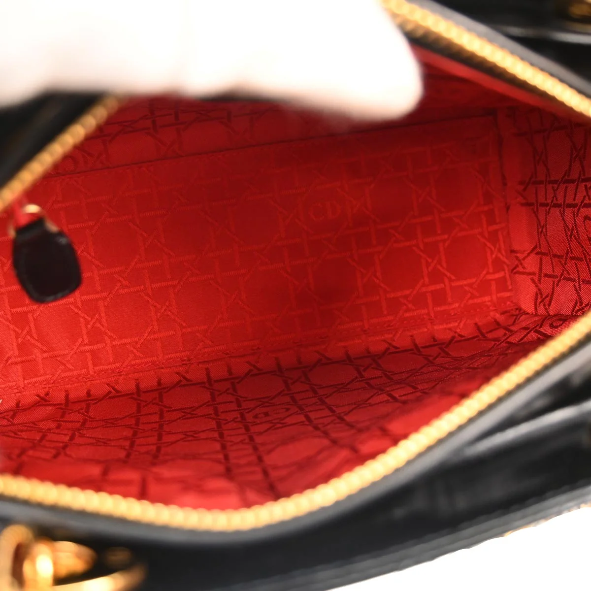 Christian Dior Black Patent Leather Cannage Lady Dior Shoulder Handbag - Image 7