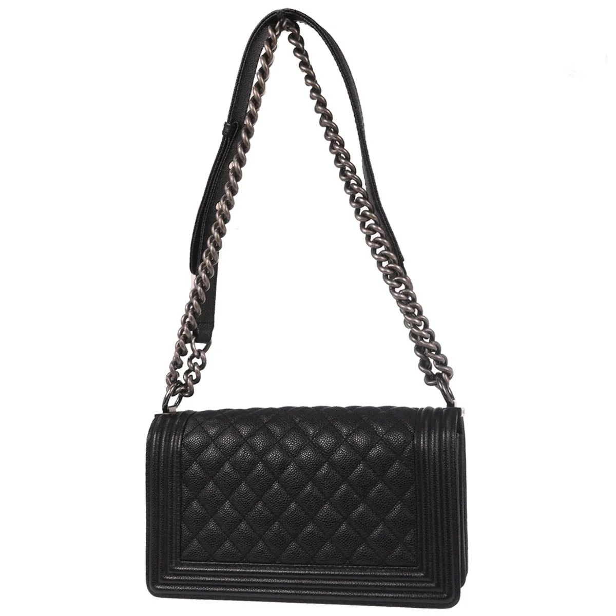 Boy Chanel 2014-2015 Black Caviar Skin Medium Shoulder Bag - Image 2