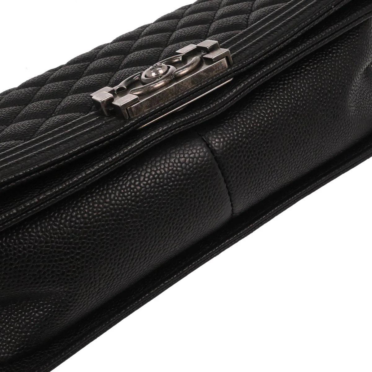 Boy Chanel 2014-2015 Black Caviar Skin Medium Shoulder Bag - Image 6