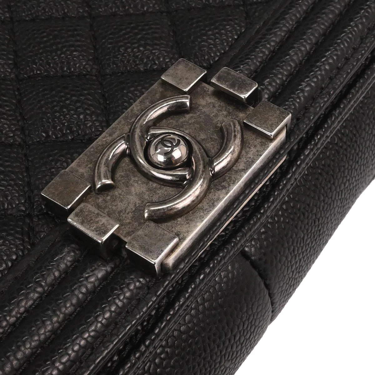 Boy Chanel 2014-2015 Black Caviar Skin Medium Shoulder Bag - Image 7
