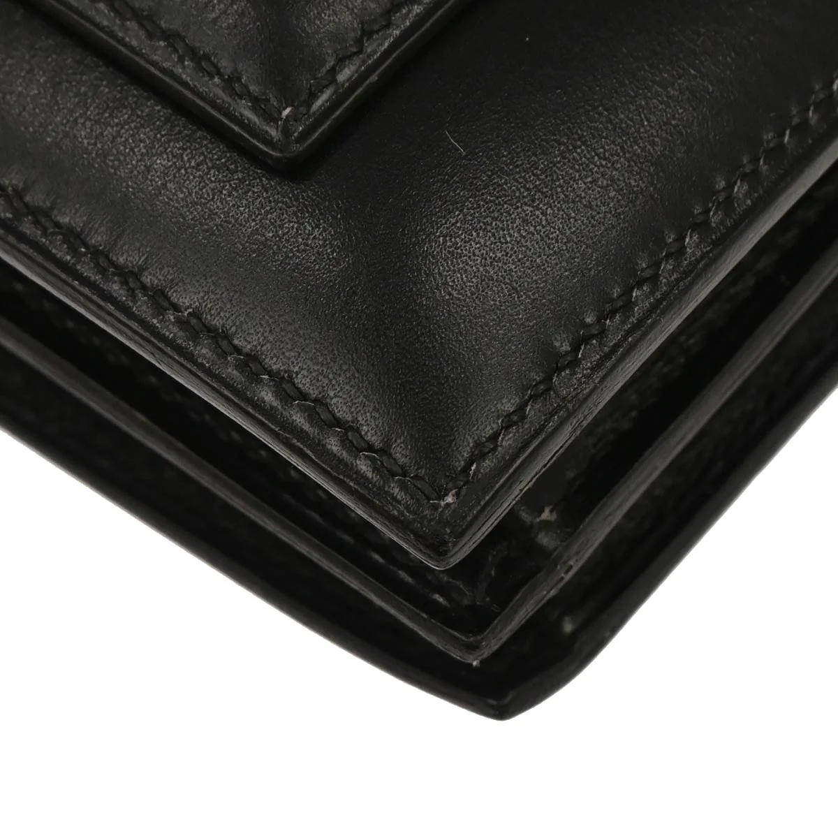 Hermes Black Box Calf Piano Handbag - Image 4