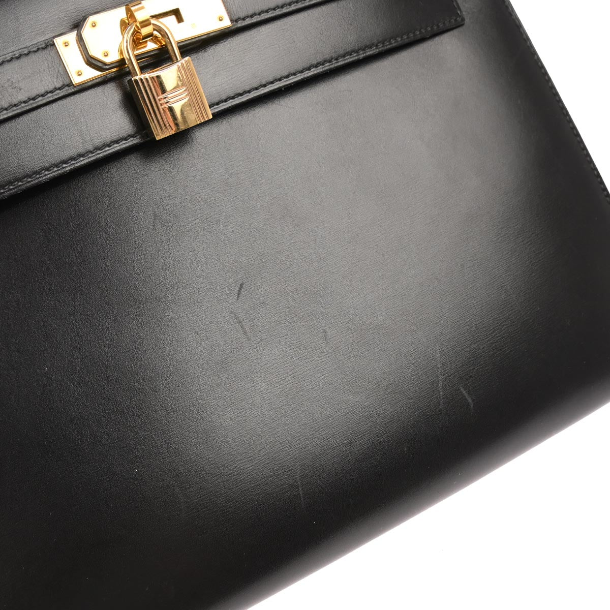 Hermes Black Box Calf Kelly 32 Sellier 2way Shoulder Handbag - Image 3