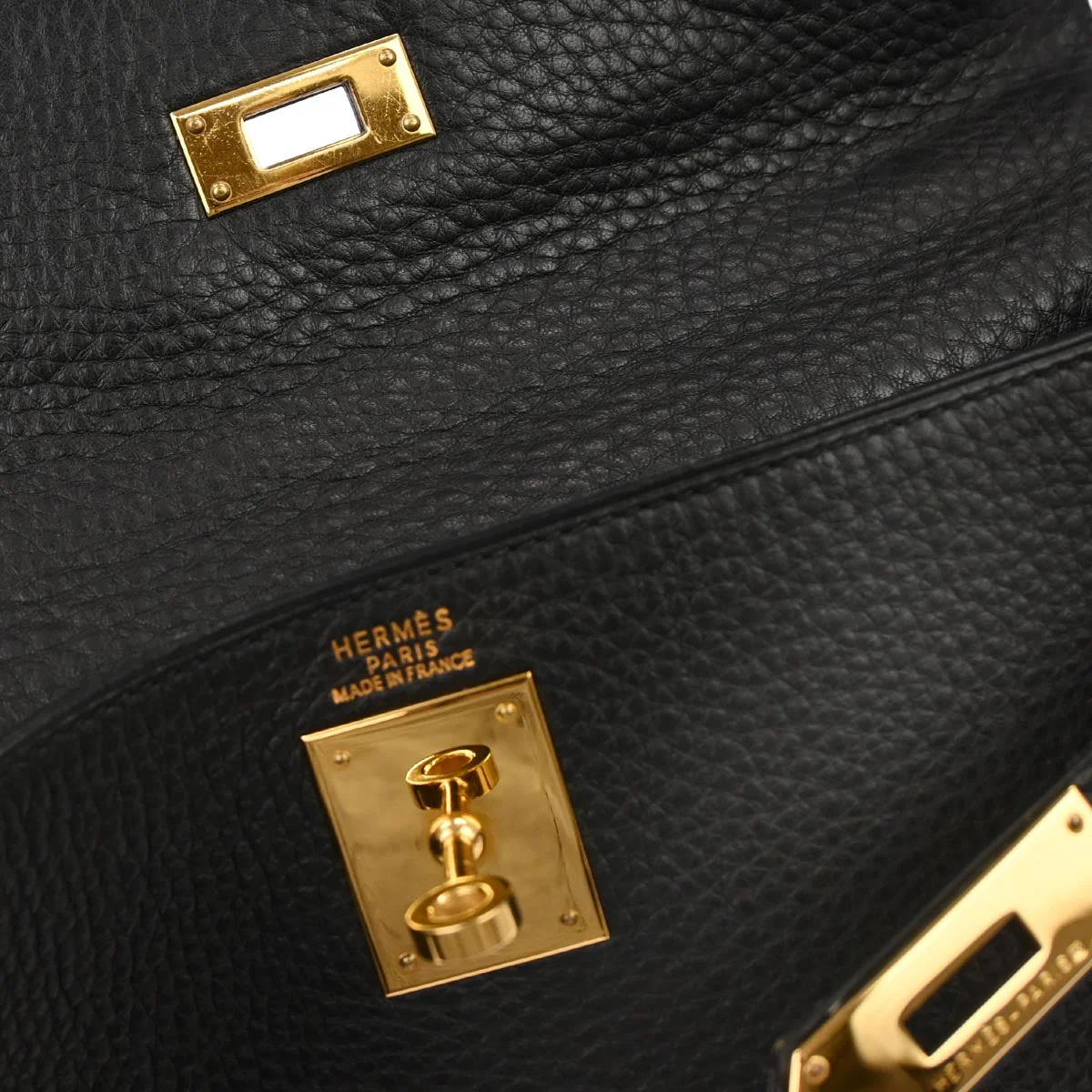 Hermes Black Togo Kelly 32 Retourne 2way Shoulder Handbag - Image 9