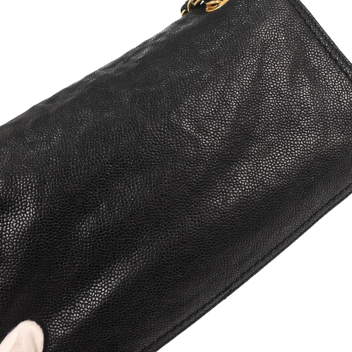 Chanel 2012 Black Caviar Skin Mademoiselle Lock Shoulder Bag - Image 4