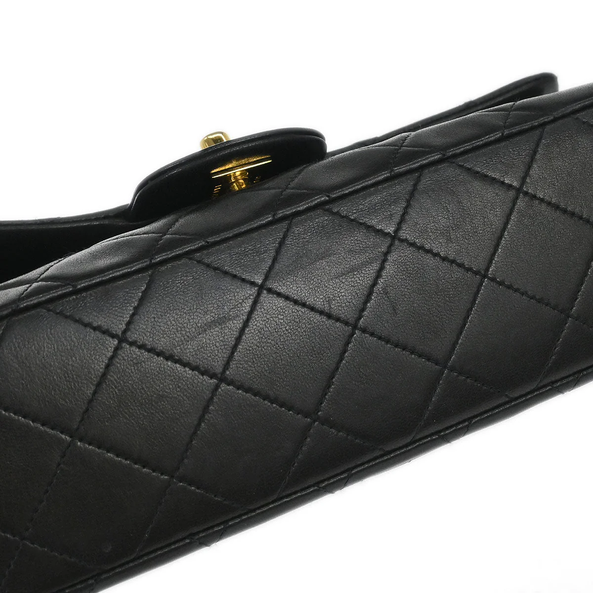 Chanel 1994-1996 Black Lambskin Small Classic Double Flap Shoulder Bag - Image 3