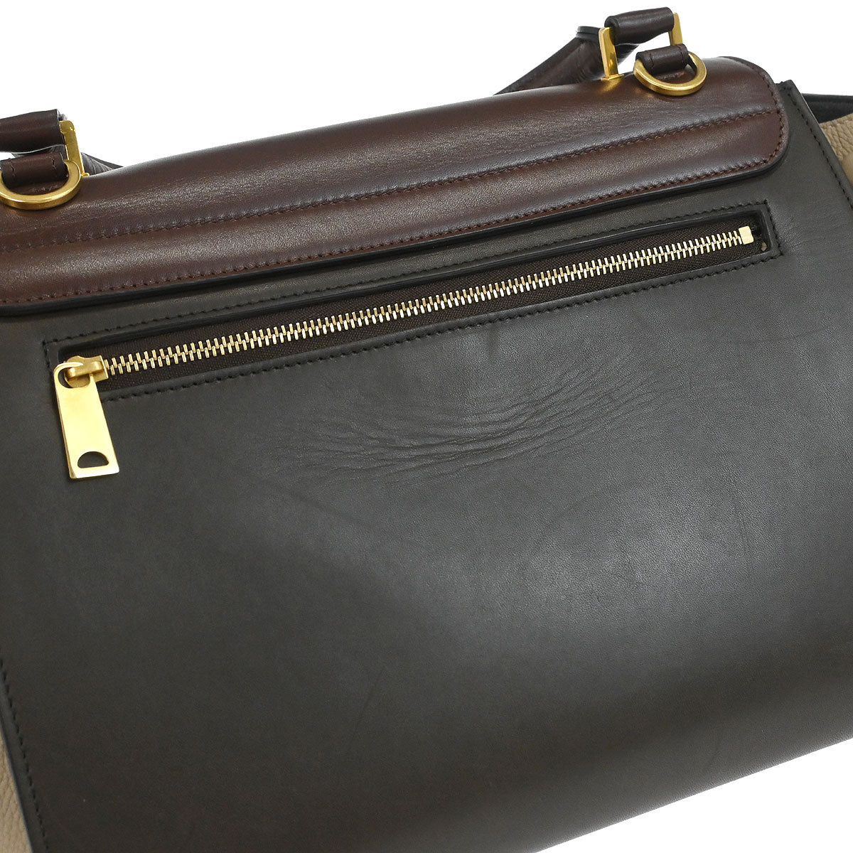 Celine Brown Leather Trapeze 2way Shoulder Handbag - Image 10