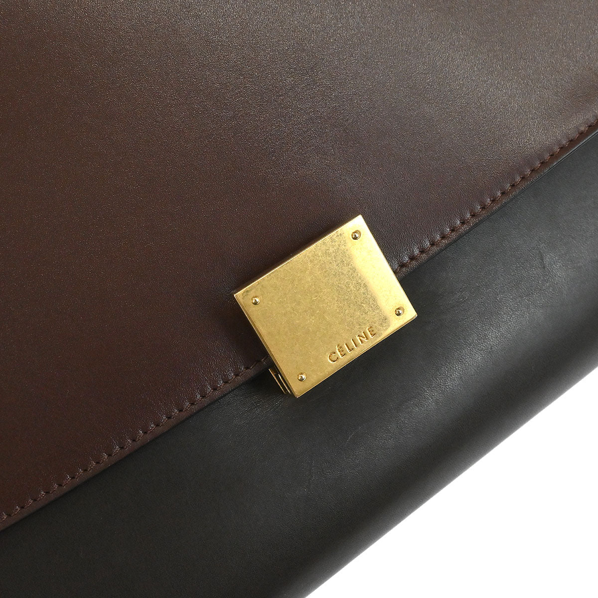 Celine Brown Leather Trapeze 2way Shoulder Handbag - Image 5