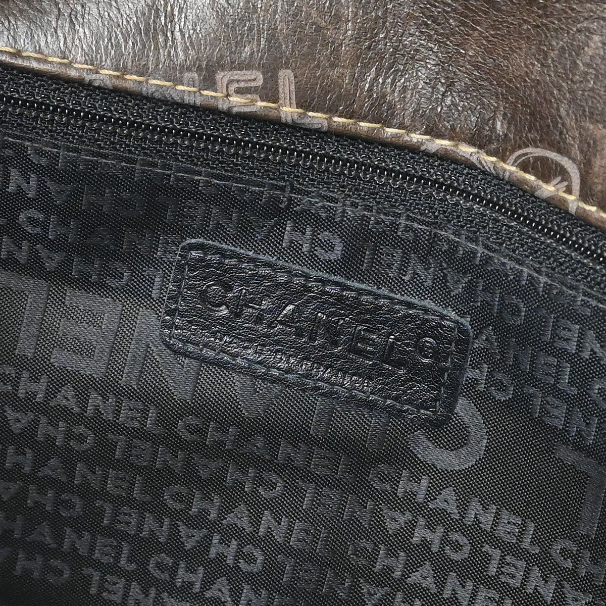 Chanel 2003-2004 Brown Calfskin Graffiti Handbag - Image 8