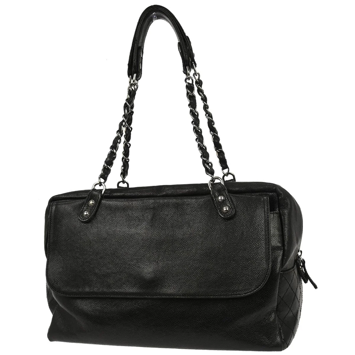 Chanel Black Caviar Skin Handbag - Image 2