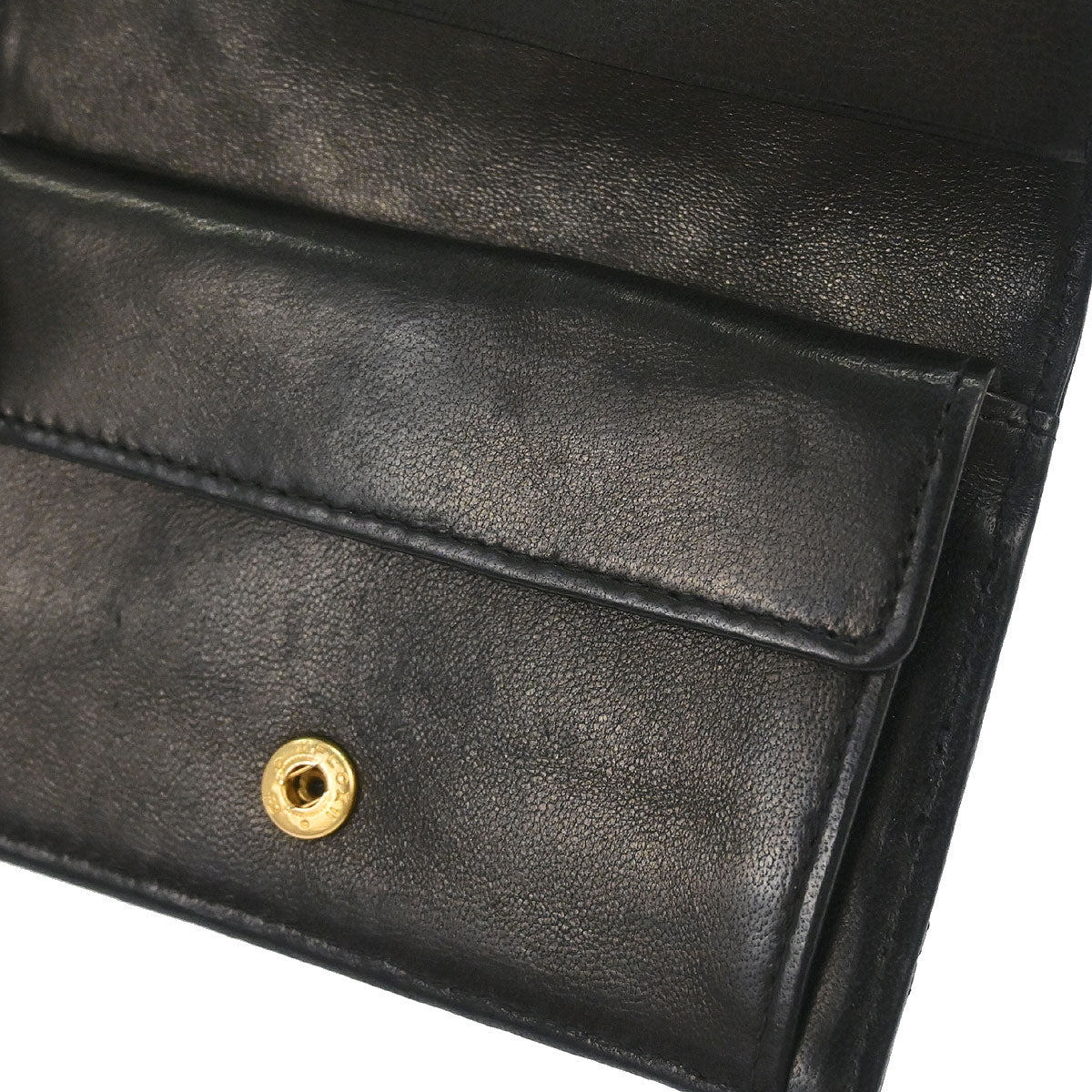 Chanel 1991-1994 Black Lambskin Bicolore Wallet Coin Purse - Image 6