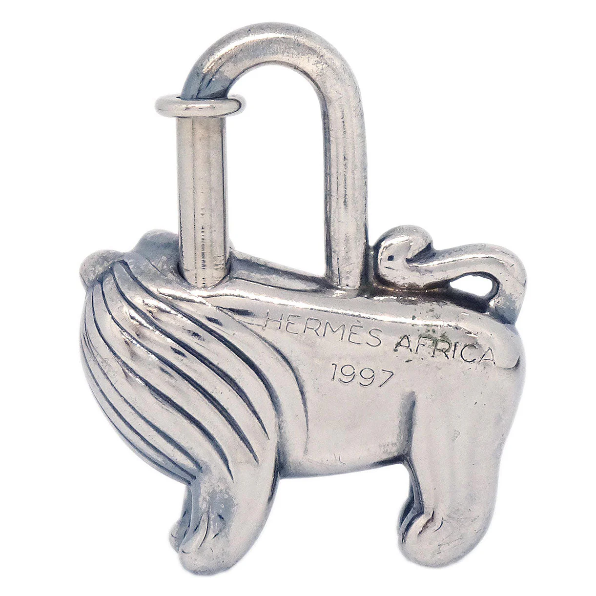 Hermes I'Afrique Lion 1997 Cadena Silver Small Good - Image 2
