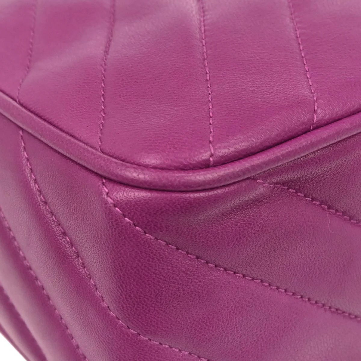 Chanel Purple Lambskin Camera Bag Mini - Image 3